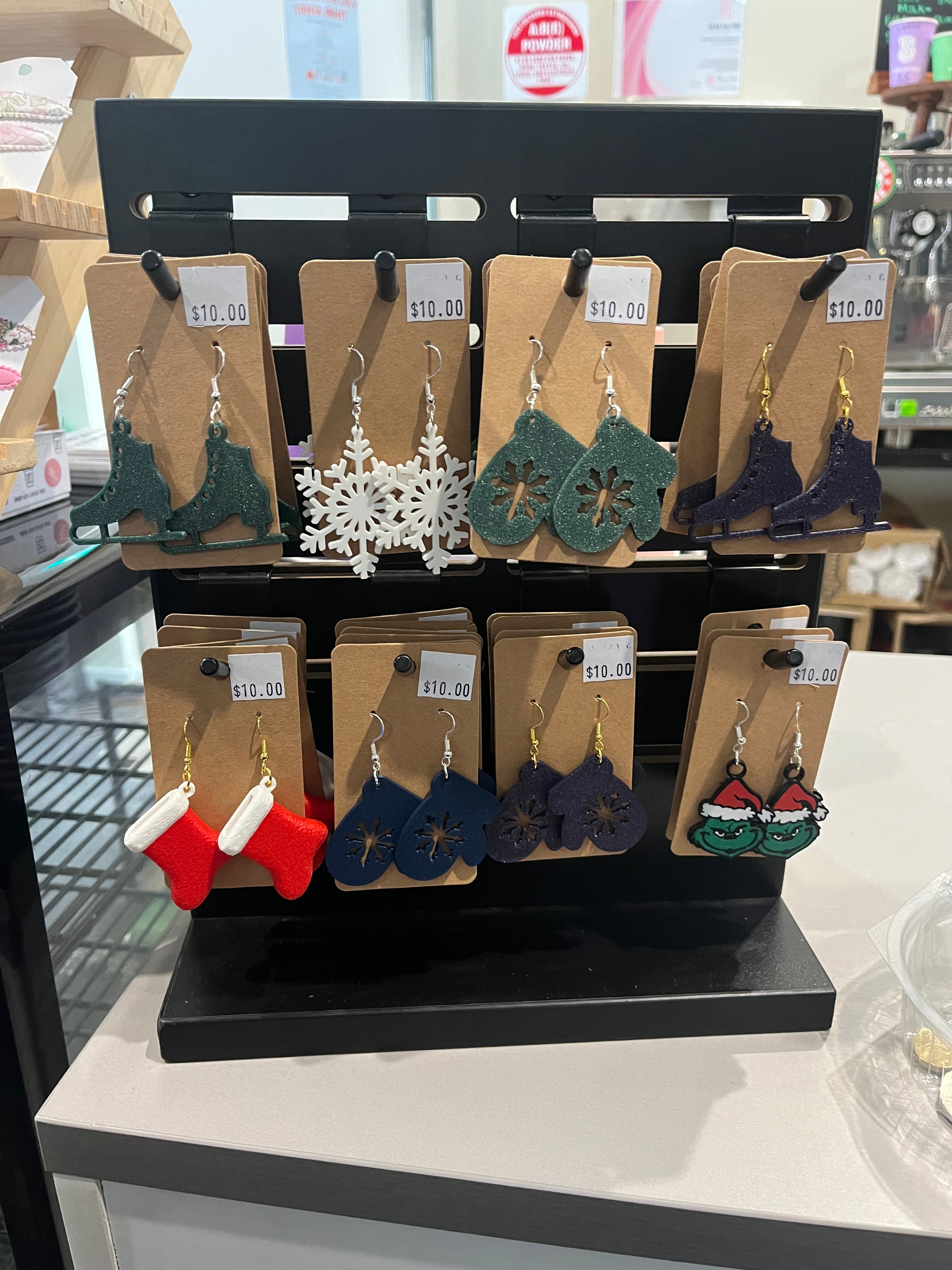 Grinch Earrings 3D Printed image 1