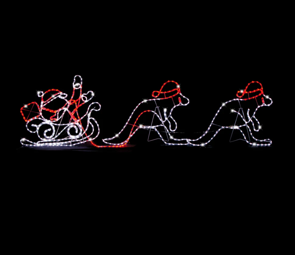 Kangaroo with Sleigh Christmas Light image 0