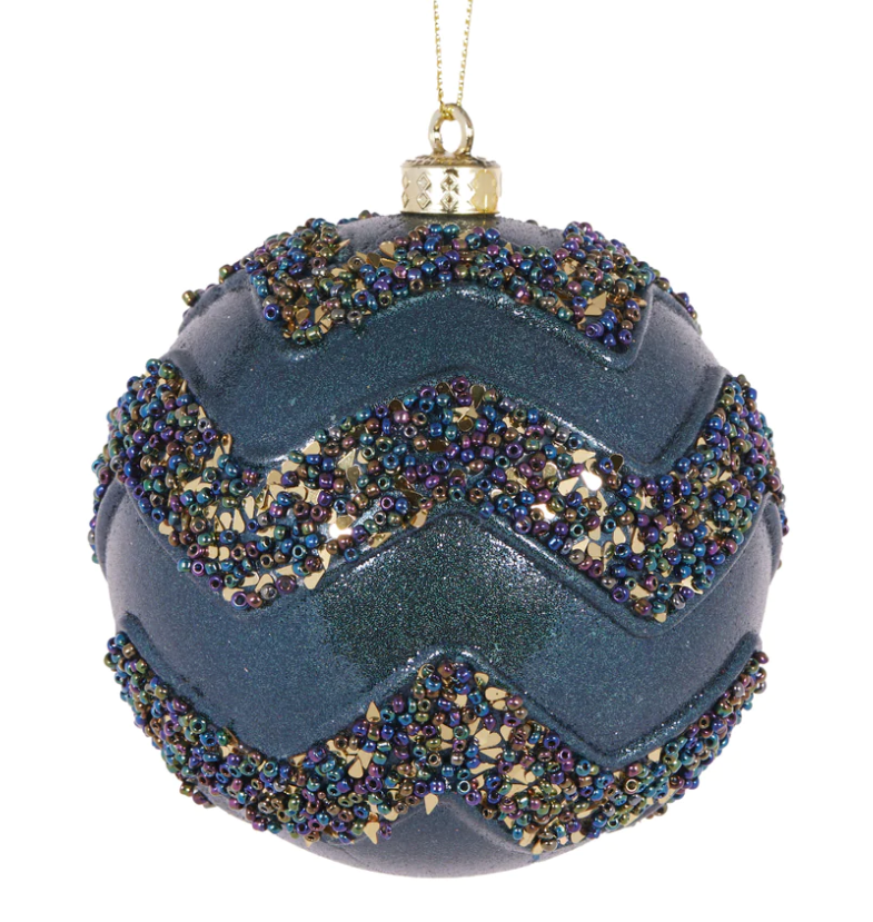 Midnight Blue Chevron Bauble image 0