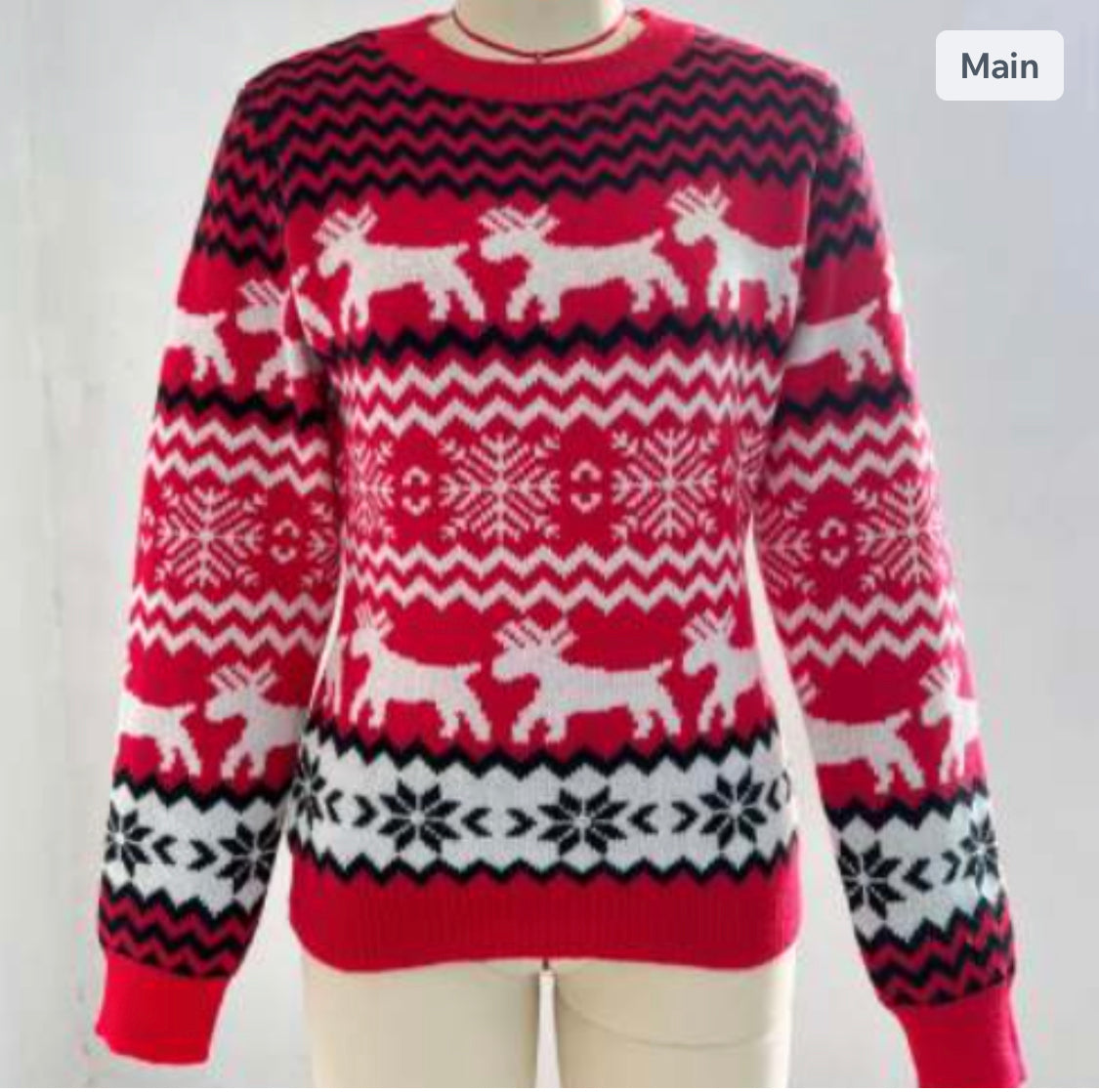 Red Christmas Jumper LARGE image 2