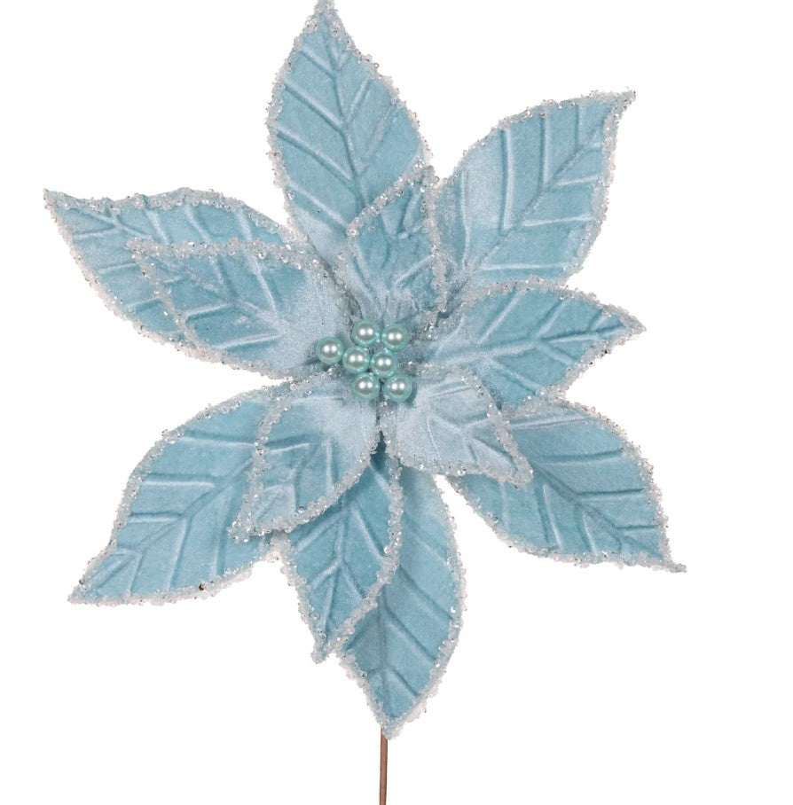 Frosted Blue Flower Poinsettia image 0