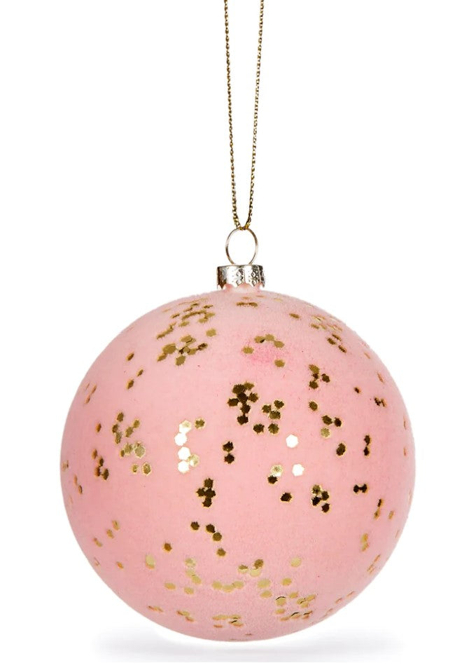 Pink Velvet Speckled Bauble image 0