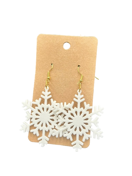 Snowflake Earrings White image 0
