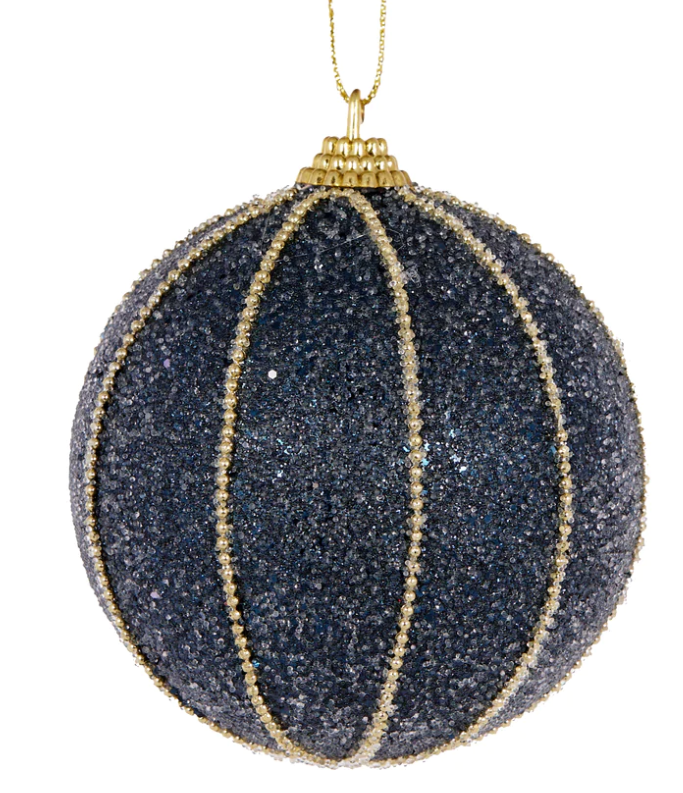 Midnight Blue Ribbed Bauble image 0