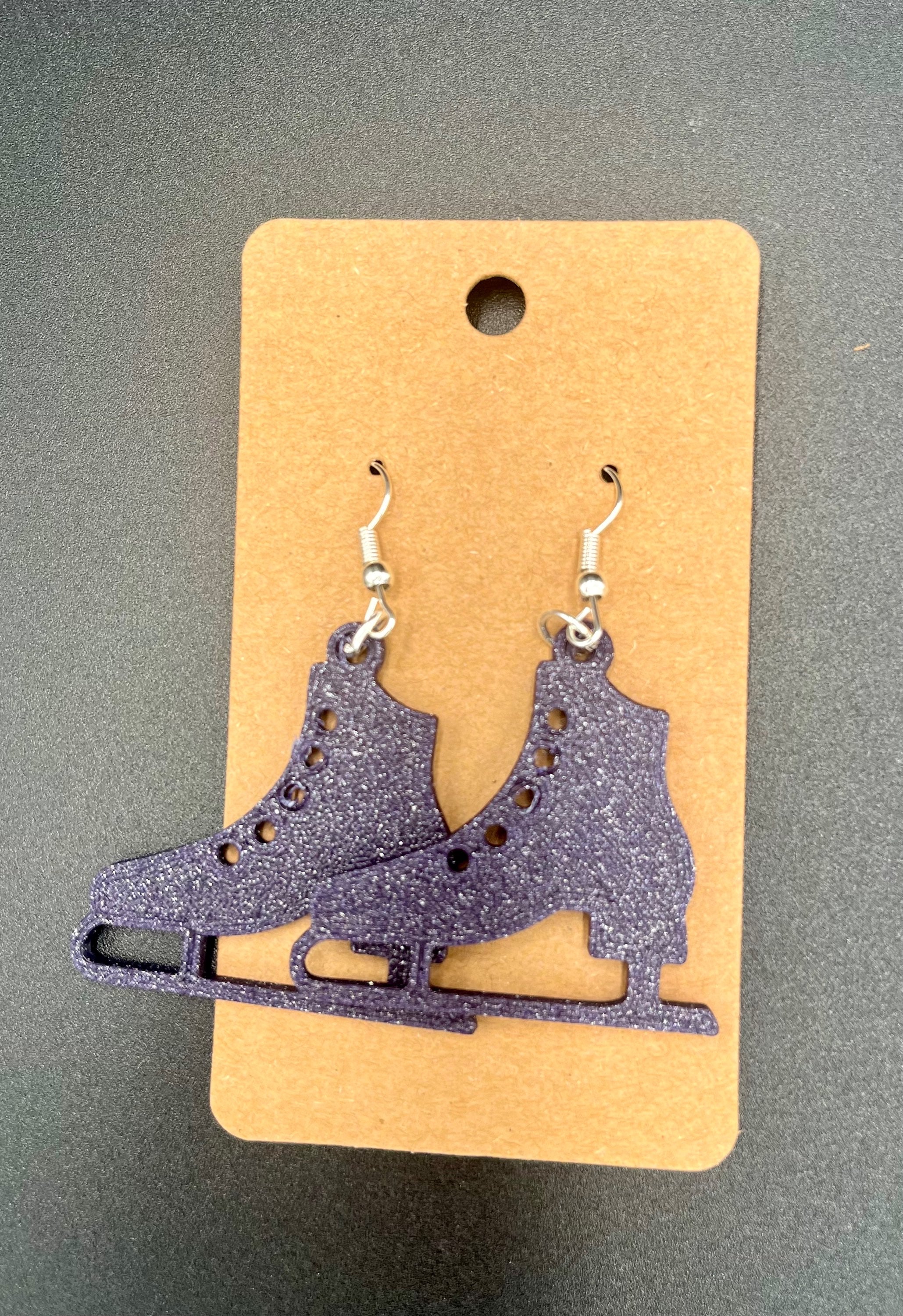 Purple Glitter Iceskates  (Silver) image 0