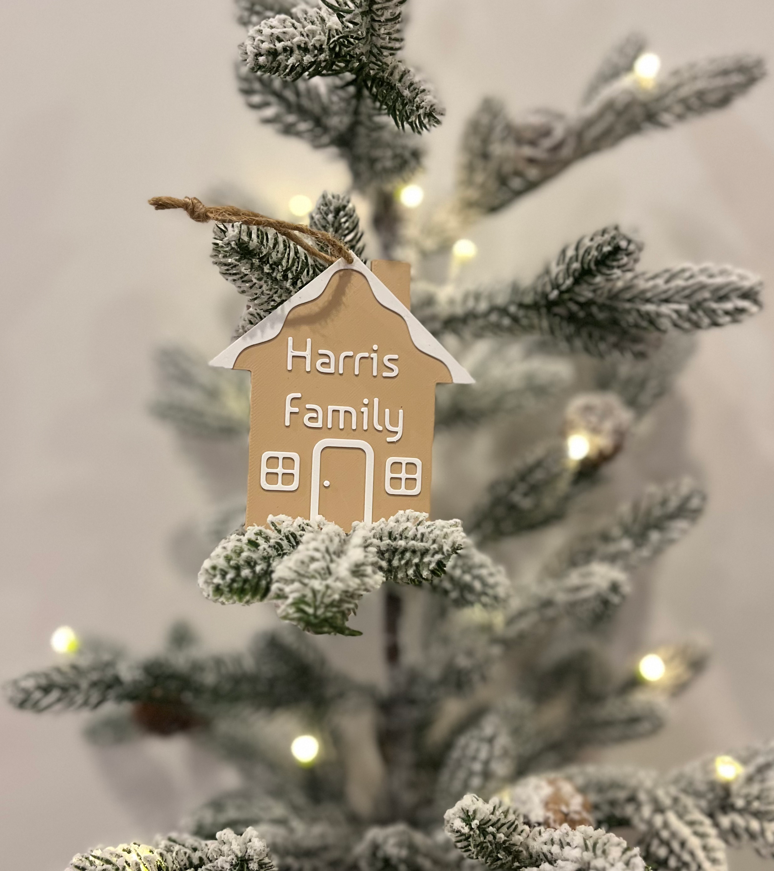 Personalised Hanging Ginerbread house ornmanent  image 1
