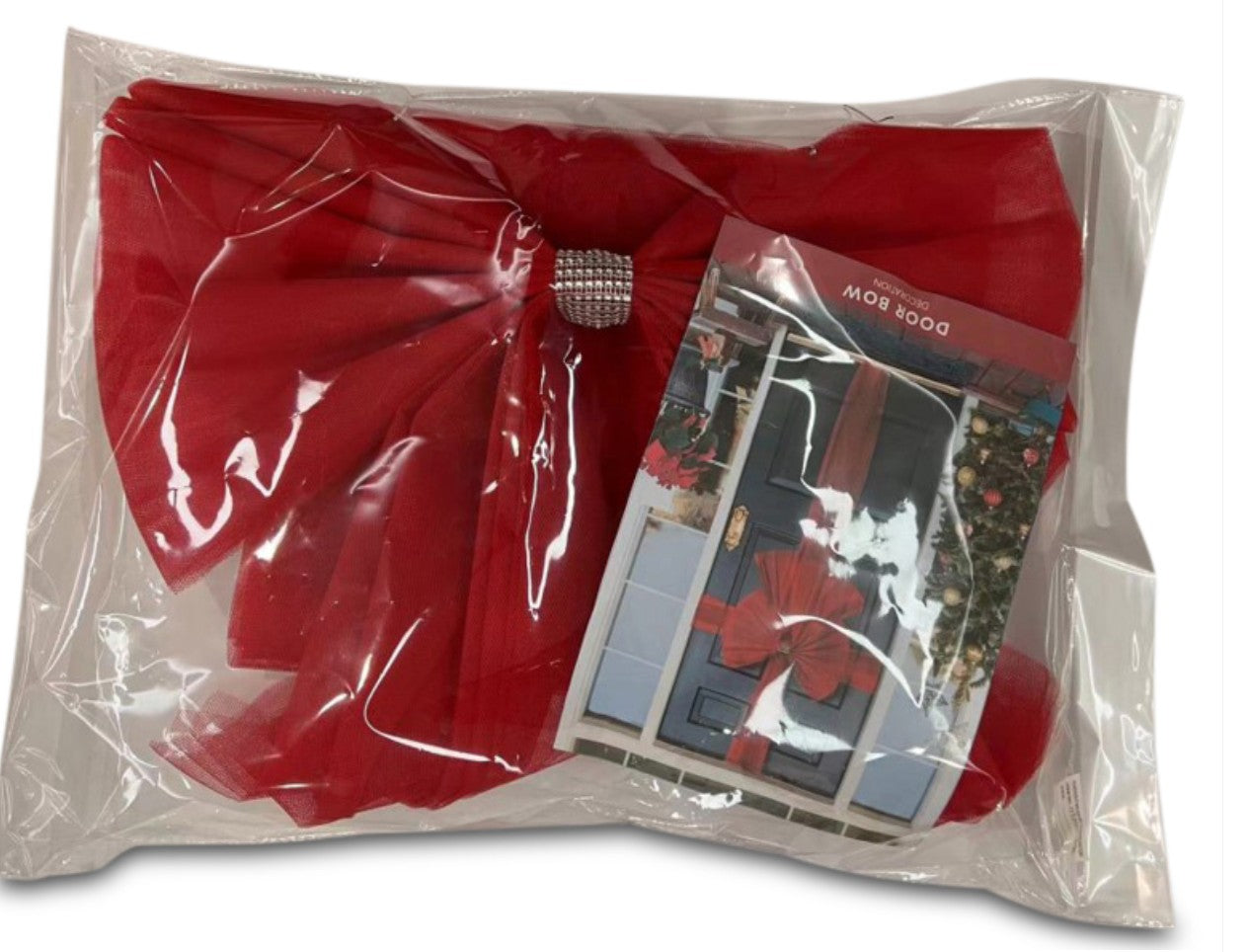 Door Bow Red Tulle w Clasp
