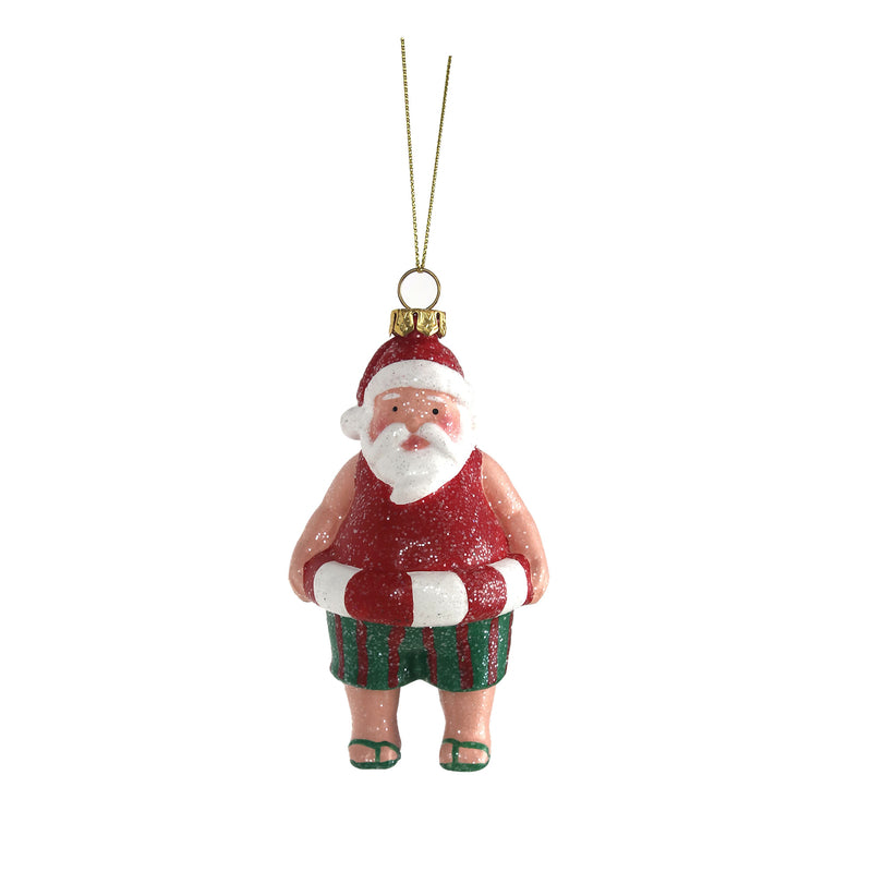 BEACH SANTA ORNAMENT