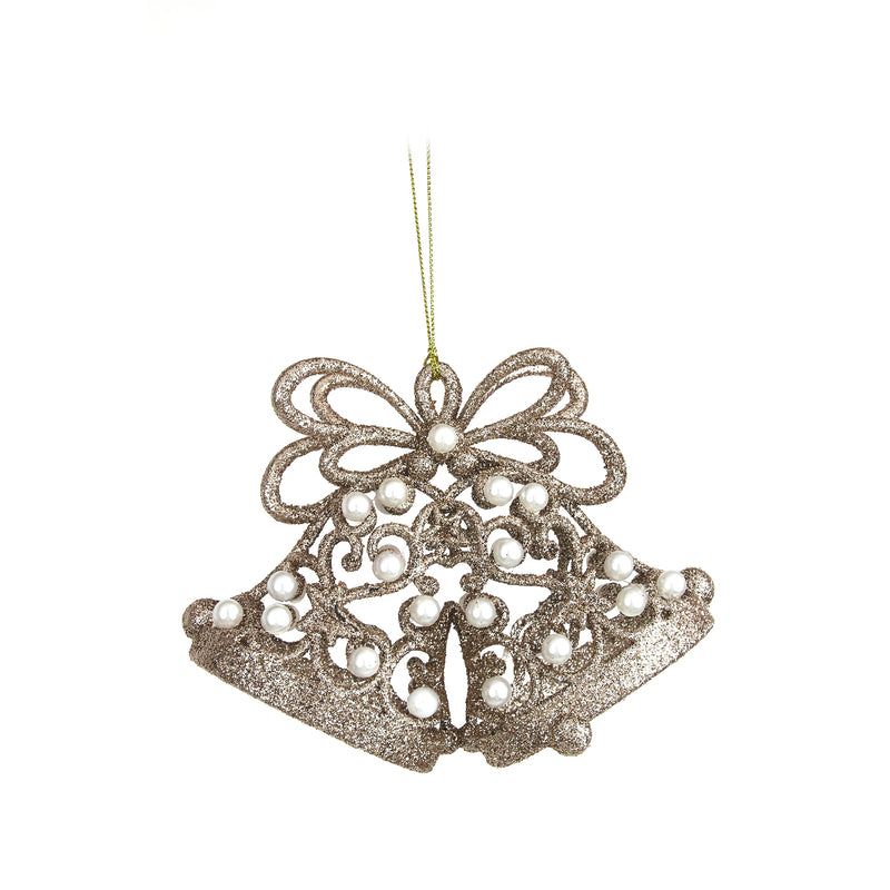 CHAMPAGNE & PEARL BELL ORNAMENT