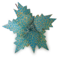 Poinsettia Blue with Gold image 1