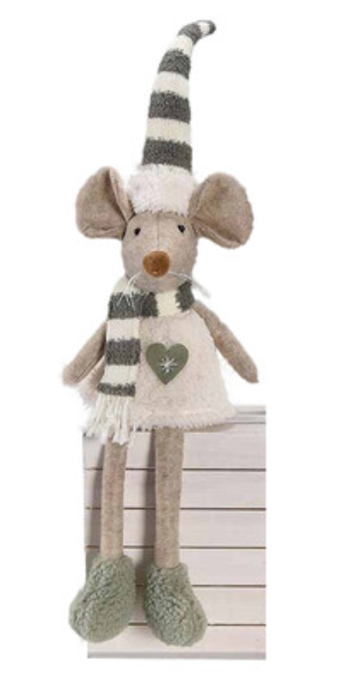 Sitting Mouse with Stripe Scarf image 0