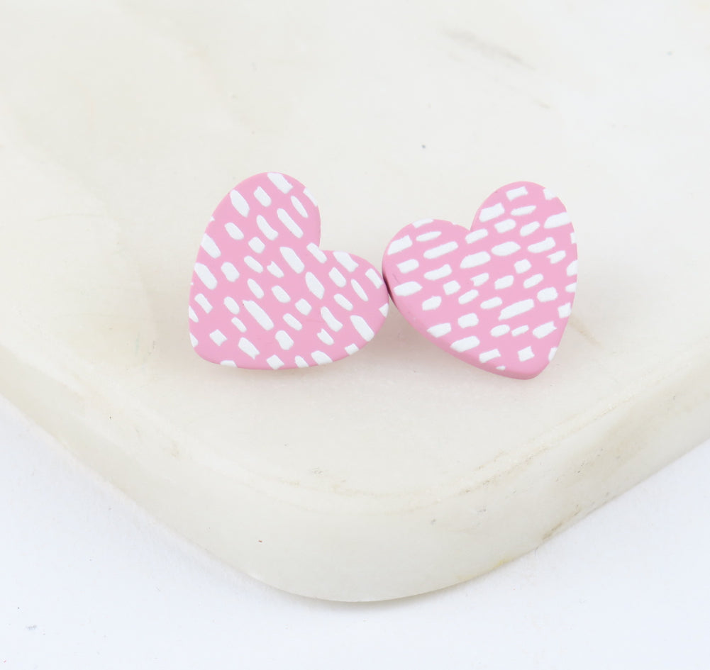 Pink heart earrings image 0