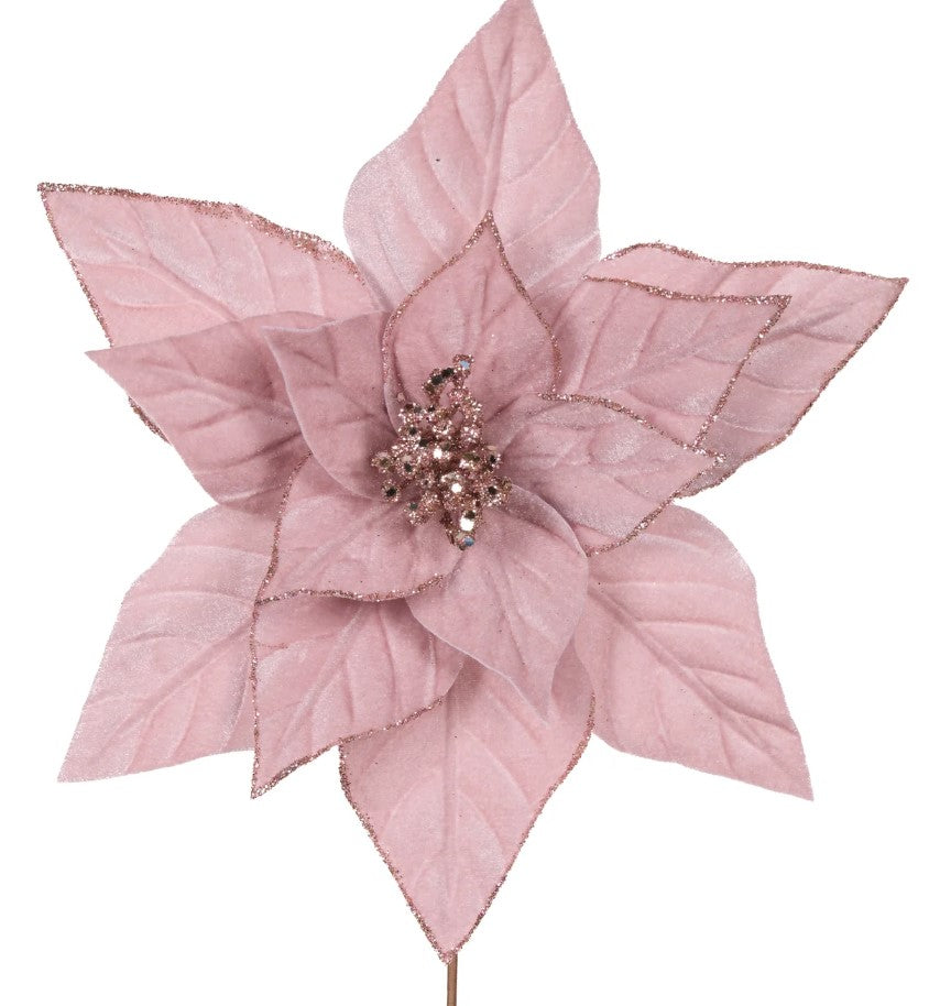 PINK FLOWER VELOUR POINSETTIA image 0