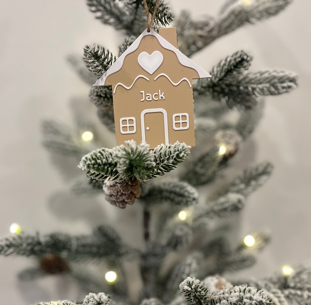 Personalised Hanging Ginerbread house ornmanent  image 0